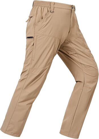 Mens Lightweight Cargo Hiking Patns Outdoor Quick Dry Work Tactical Pants with 6 Pockets Water Resistant Fishing Travel Pants in Kuwait