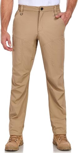 Mens Lightweight Cargo Hiking Patns Outdoor Quick Dry Work Tactical Pants with 6 Pockets Water Resistant Fishing Travel Pants in Kuwait