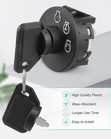 Ignition Switch with Key & Carabiner 6PIN Fit for Kubota ZG123 ZG124 ZG127 Z121 Z122 Z125 Z411 Z421 Z723 Z724 Z725 Z726 Zero Turn Mowers Parts, Replace K3011-62110 in Saudi Arabia