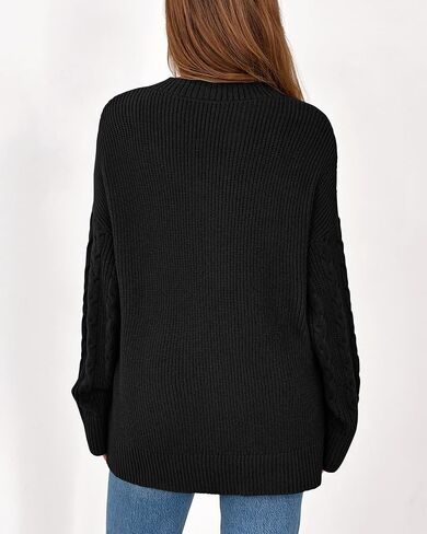 Okiwam Women's Oversized Sweaters Fall 2025 Long Sleeve V Neck Cable Knit Pullover Tops Chunky Trendy Outfits in Kuwait