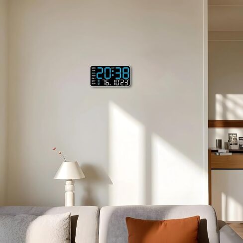 LED ساعة الحائط الرقمية ، الإنذار المزدوج ، عرض عدد كبير ، لوحة أسود ، درجات الحرارة والرطوبة قراءات in Saudi Arabia