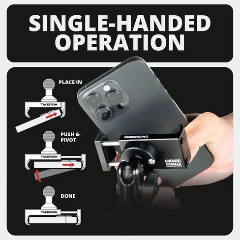Tackform Black Motorcycle Perch/Brake/Clutch Reservoir Phone Mount - Vibration Dampening 20MAXX Spring Cradle | 3.5" Long Reach Arm | Aluminum | Compatible with Harley-Davidson, Gold Wing, More in Saudi Arabia