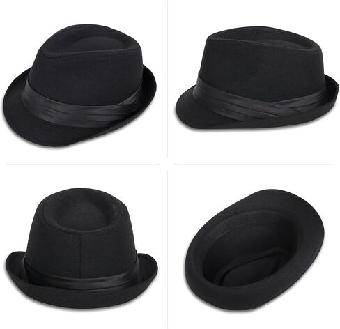 Fedora Hats for Women Fedora for Men Classic Gangster Stain-Resistant Crushable Gentleman's Fedora Mens Fedora Hats in Kuwait