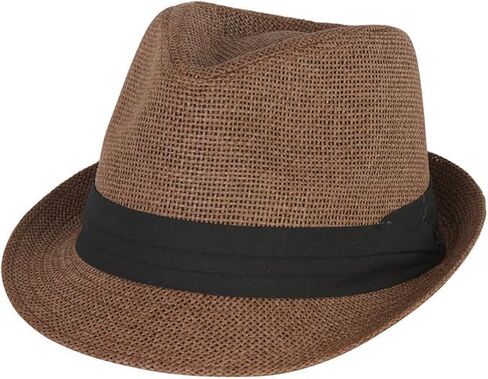 Ashen Fane Classic Pleed Hat Band Straw Fedora Usisex Hat in Kuwait