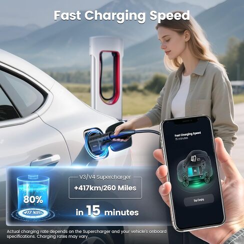 2025 NACS to CCS1 EV Charging Adapter for Tesla Supercharger V3/ V4, Max 500A 1000V DC Fast Charging with UL Safety Certified Overheat Protect, Fits Rivian, Ford, GM CCS1 EVs with Vortex Plug in Kuwait