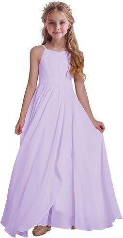 Chiffon Bridesmaid Dress for Juniors Sleeveless Girls Formal Dress Wedding Party Junior Bridesmaid Dress in Saudi Arabia