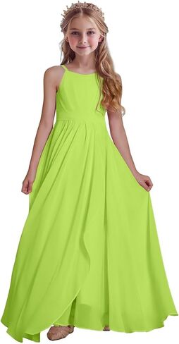 Chiffon Bridesmaid Dress for Juniors Sleeveless Girls Formal Dress Wedding Party Junior Bridesmaid Dress in Saudi Arabia