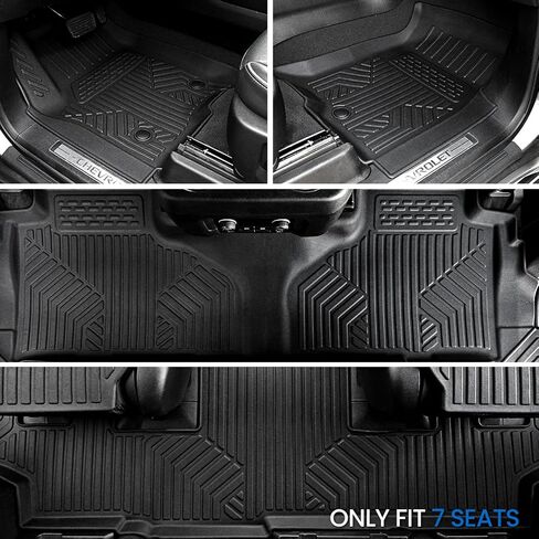 Cargo Mat Backrest Mats for 2021-2024 2025 Chevrolet Chevy Suburban/GMC Yukon XL SUV Car Mat Accessories, All Weather TPE Trunk Cargo Liner for LT Z71 RST (Cargo Mat+3rd Row Backrest Mat) in Kuwait