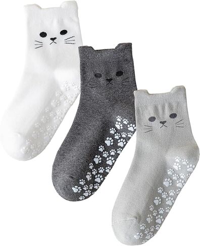 Cute Pilates Socks for Women Non Slip Grip Sock With Cat Paw for Yoga,Barre,Hospital,Barefoot,Workouts,Fitness in Kuwait