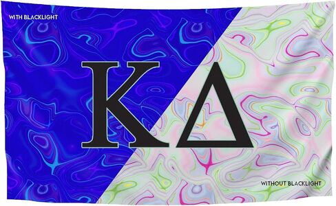 Greek Club Sorority & Fraternity BLACKLIGHT Flag, 3 feet x 5 feet, Officially Licensed, Tapestry, Display, Polyester, Letter Banner, Outdoor Indoor Decoration, Delta Gamma in Kuwait