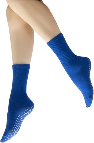 Yoga Pilates Socks with Grips for Women Non Slip Solid Candy Colored Cushioned Crew Socks for Barre Ballet Dance in Saudi Arabia