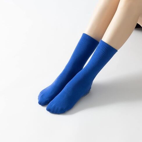 Yoga Pilates Socks with Grips for Women Non Slip Solid Candy Colored Cushioned Crew Socks for Barre Ballet Dance in Saudi Arabia