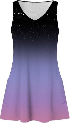 فساتين صيفية للسيدات 2025 فضفاضة الخامس من الرقبة أكمام Sundresses تغطية ملابس السباحة مع جيوب in Saudi Arabia