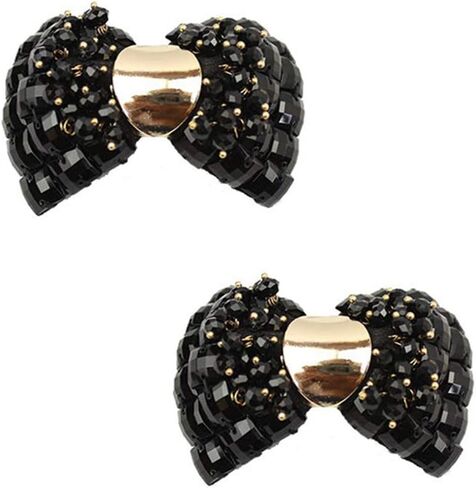 1 Pair Bow Shoes Clips Accessories Decorative Shoe Clip Rhinestones Crystal Shoe Charms for Women Wedding Prom Party in Saudi Arabia
