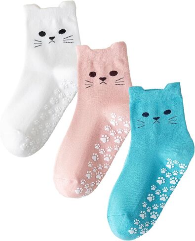 Cute Pilates Socks for Women Non Slip Grip Sock With Cat Paw for Yoga,Barre,Hospital,Barefoot,Workouts,Fitness in Kuwait