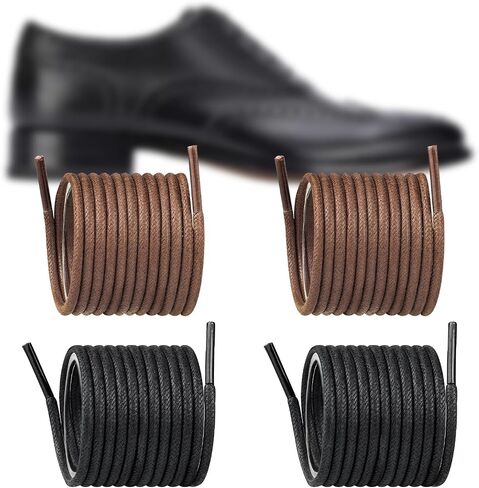 2 Pairs Shoelaces for Allen Edmonds Waxed Round Shoe Laces Replacement Dress Oxford Shoes in Saudi Arabia