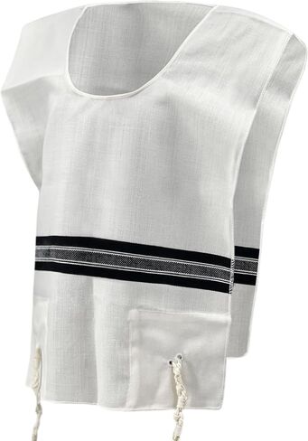 Adult Wool Tallit Katan – Kosher Chabad Style Hand Spun Thin Tzitzit - Halachically Approved Tzitzis Size S in Saudi Arabia