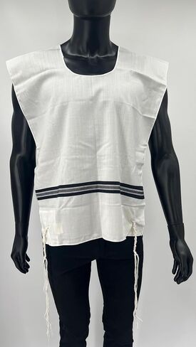 Adult Wool Tallit Katan – Kosher Chabad Style Hand Spun Thin Tzitzit - Halachically Approved Tzitzis Size S in Saudi Arabia