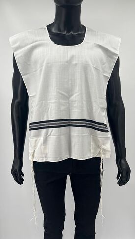 Adult Wool Tallit Katan – Kosher Chabad Style Hand Spun Thin Tzitzit - Halachically Approved Tzitzis Size S in Saudi Arabia