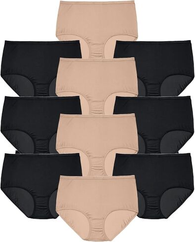 Comfort Choice Plus Size Full Coverage Nylon Brief 10-Pack in Saudi Arabia