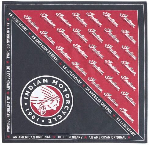 Indian Motorcycle Be Legendary Bandana, Black and Red, Full-Sized Square - 2867608 in Saudi Arabia