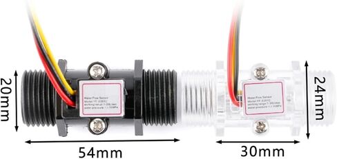 Water Meter Digital flowmeter Water Flow Sensor Switch G1/2" Flow Meter Water Transparent Enclosure DC 5-15V (Size : Black Color) in Saudi Arabia