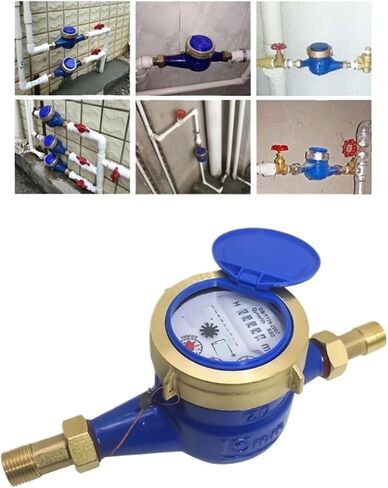 Water Meter Digital flowmeter Water Meter Heavy Duty Brass Flow Measure Tap Cold Water Meter Home Garden Wet Table Measuring Tools Water Measurement in Saudi Arabia