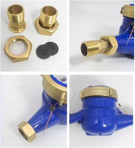 Water Meter Digital flowmeter DN15 Water Meter Heavy Duty Brass Flow Measure Tap Cold Water Meter Home Garden Wet Table Measuring Tools Water Measurement in Saudi Arabia