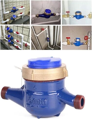 Water Meter Digital flowmeter DN15 Water Meter Heavy Duty Brass Flow Measure Tap Cold Water Meter Home Garden Wet Table Measuring Tools Water Measurement in Saudi Arabia