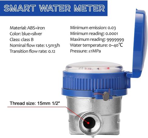 Water Meter Digital flowmeter Household 15mm 1/2" Intelligent Water Meter Mechanical Rotor Type Cold Water Meter Pointer Digital Combination Water Meters in Saudi Arabia