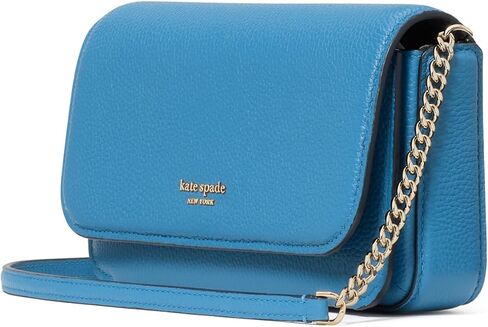 محفظة Kate Spade New York النسائية من الجلد Ava Pebbled بسلسلة قلابة، رق، يمكن حملها مقاس 20 بوصة in Kuwait