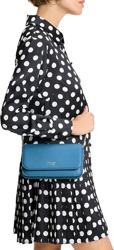 محفظة Kate Spade New York النسائية من الجلد Ava Pebbled بسلسلة قلابة، رق، يمكن حملها مقاس 20 بوصة in Kuwait