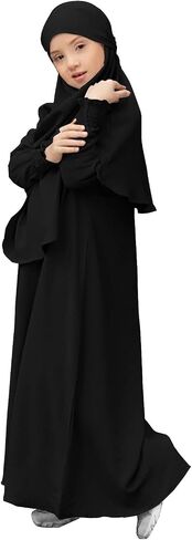 Muslim Dress for Girls Islamic Prayer Abaya Long Sleeve Chiffon Kaftan Robe Maxi Dresses Kids Ramadan Dubai Outfit in Kuwait