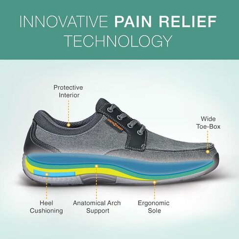 Orthofeet Men's Orthopedic Porto Canvas Casual Shoes in Saudi Arabia