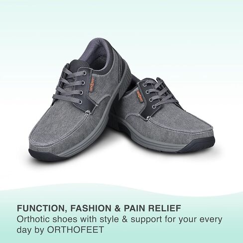 Orthofeet Men's Orthopedic Porto Canvas Casual Shoes in Saudi Arabia