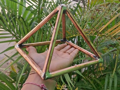 JET Energized Vastu Helix TRIANGLE SHAPE Energy Home Office Activate Balance SOUTH-EASTCorner Decor Spiritual Energy Evil Eye Protection (Copper Triangle Helix) in Kuwait