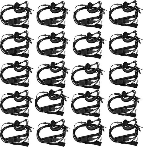 Retevis Volume Adjustable Walkie Talkie Headset with Mic, C Shape Earhook Earpiece, Coil Tube, for RT22 RT68 RT21 H-777, Compatible with pxton Kenwood Two Way Radio, 2 Way Radio Earpiece (20 Pack) in Saudi Arabia