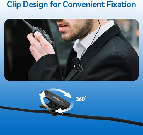 Retevis Volume Adjustable Walkie Talkie Headset with Mic, C Shape Earhook Earpiece, Coil Tube, for RT22 RT68 RT21 H-777, Compatible with pxton Kenwood Two Way Radio, 2 Way Radio Earpiece (20 Pack) in Saudi Arabia