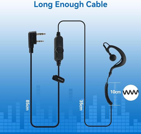 Retevis Volume Adjustable Walkie Talkie Headset with Mic, C Shape Earhook Earpiece, Coil Tube, for RT22 RT68 RT21 H-777, Compatible with pxton Kenwood Two Way Radio, 2 Way Radio Earpiece (20 Pack) in Saudi Arabia