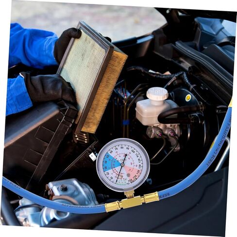 Amosfun Recharge Hose with Pressure Gauge Easy Install Charging Tube for Vehicle and in Saudi Arabia