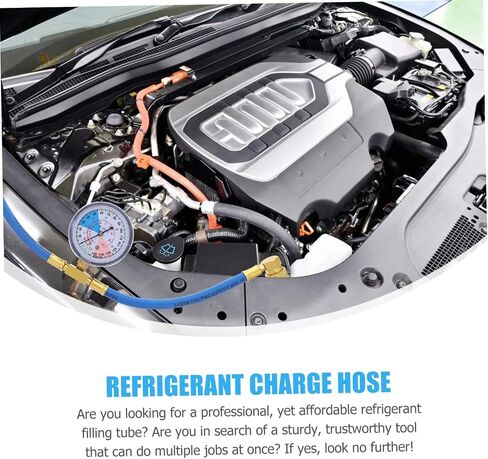 Amosfun Recharge Hose with Pressure Gauge Easy Install Charging Tube for Vehicle and in Saudi Arabia