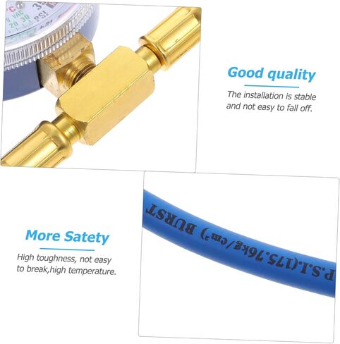 Amosfun Recharge Hose with Pressure Gauge Easy Install Charging Tube for Vehicle and in Saudi Arabia