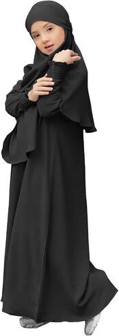 Muslim Dress for Girls Islamic Prayer Abaya Long Sleeve Chiffon Kaftan Robe Maxi Dresses Kids Ramadan Dubai Outfit in Kuwait