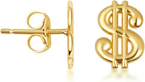 Claddagh Gold 10K & 14K Yellow Dollar Sign Money Stud Earrings in Saudi Arabia