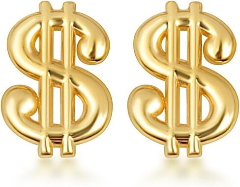 Claddagh Gold 10K & 14K Yellow Dollar Sign Money Stud Earrings in Saudi Arabia