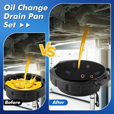 2pcs مقلاة تصريف الزيت ، 4 مساءً 12 "× 12" وسادة رش لأقواس الزيت ، مجموعة عموم تصريف النقل لسوائل السيارات ، سائل ناقل الحركة ، سائل التبريد ، منظف الفرامل (2.64 جالون) in Saudi Arabia