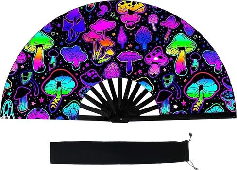 Holographic Laser Colors Folding Hand Rave Fan,Boots On The Ground Hand Fan for Women Foldable,Large Fans for Line Dancing , Music Festivals, Burlesque, Halloween, Disco Party and Home Decoration in Saudi Arabia