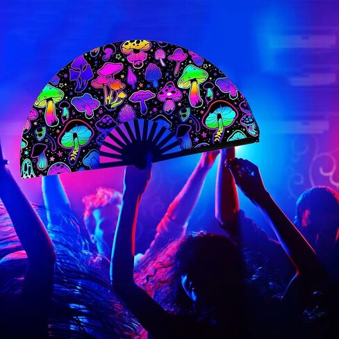 Holographic Laser Colors Folding Hand Rave Fan,Boots On The Ground Hand Fan for Women Foldable,Large Fans for Line Dancing , Music Festivals, Burlesque, Halloween, Disco Party and Home Decoration in Saudi Arabia