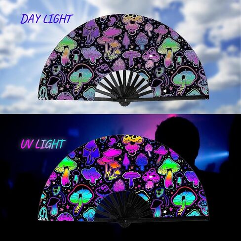 Holographic Laser Colors Folding Hand Rave Fan,Boots On The Ground Hand Fan for Women Foldable,Large Fans for Line Dancing , Music Festivals, Burlesque, Halloween, Disco Party and Home Decoration in Saudi Arabia