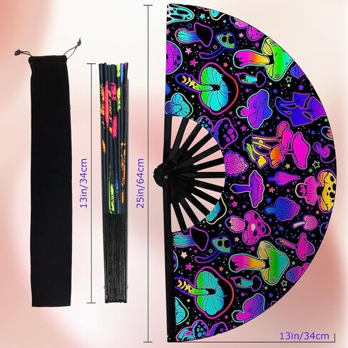 Holographic Laser Colors Folding Hand Rave Fan,Boots On The Ground Hand Fan for Women Foldable,Large Fans for Line Dancing , Music Festivals, Burlesque, Halloween, Disco Party and Home Decoration in Saudi Arabia